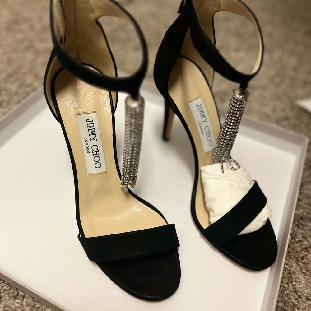Jimmy Choo Crystal Heels comes with box and dust bag